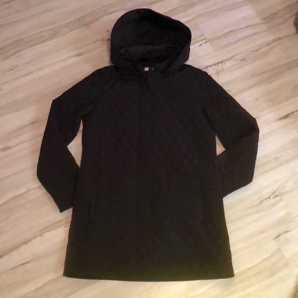 Garnet Hill Women's Quilted Car Coat -Sz 10- Black